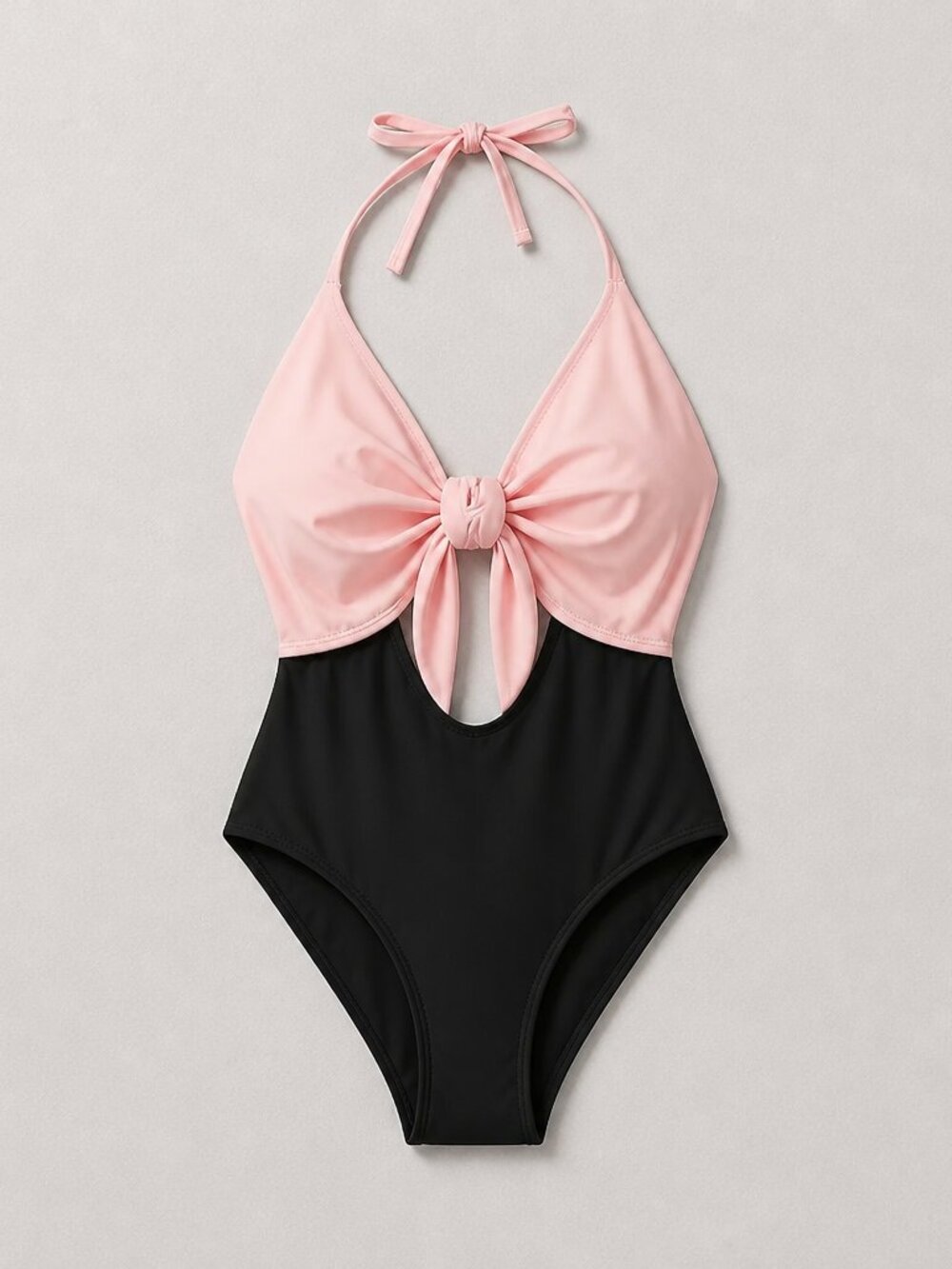 Tempt Me Pink and Black Halter One-Piece Swimsuit XXL